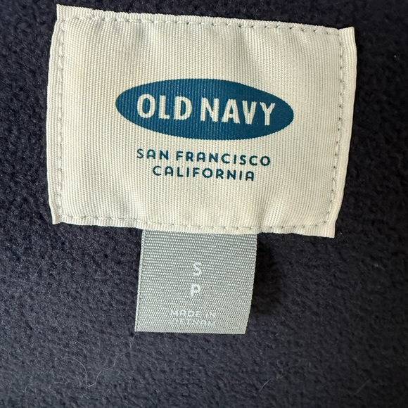 Old Navy Puffer Vest  Thick Full Zip Fleece Lined Navy Blue Pockets Size Small - Picture 8 of 9